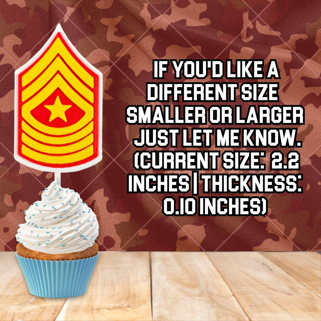 Personalized Marines Sergeant Major Cupcake Topper