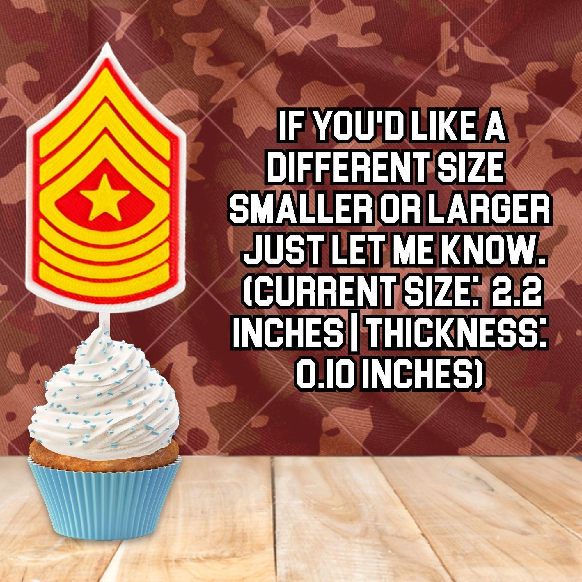 Personalized Marines Sergeant Major Cupcake Topper