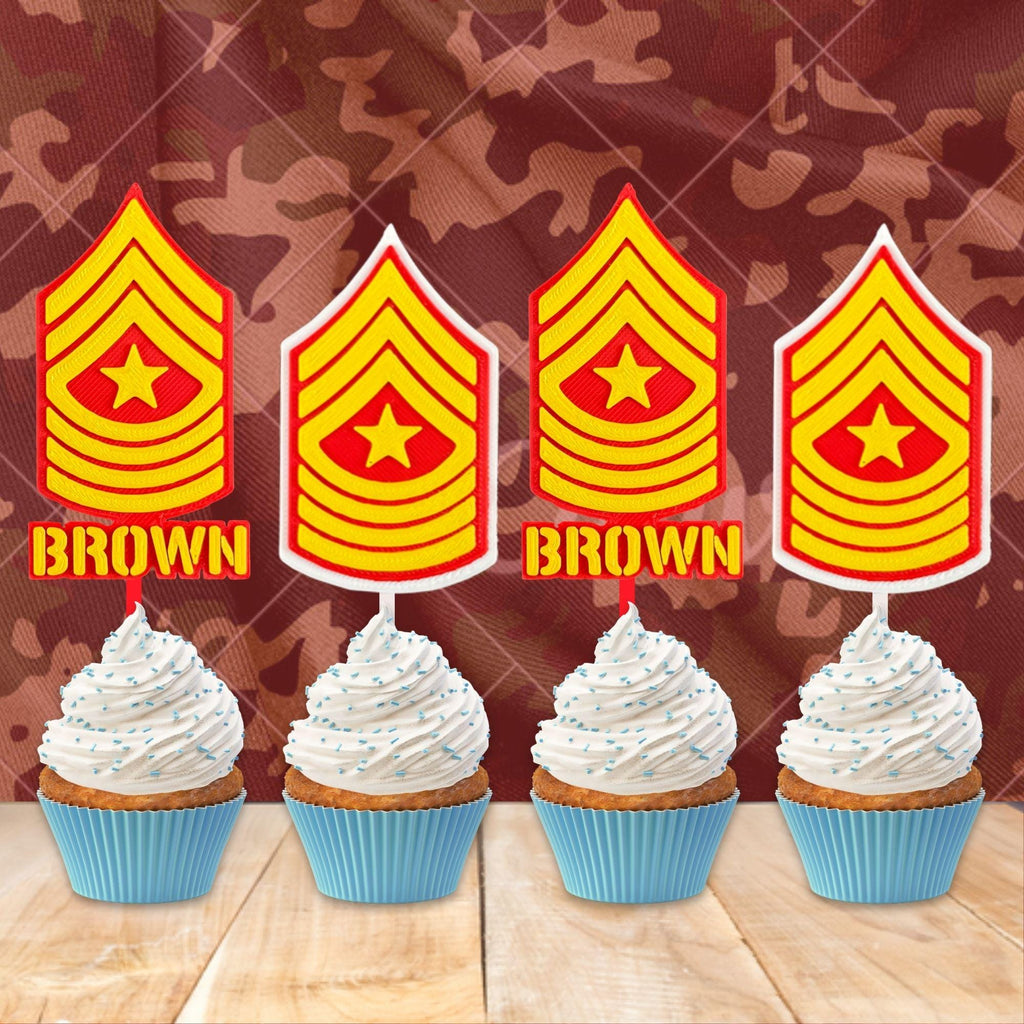 Personalized Marines Sergeant Major Cupcake Topper