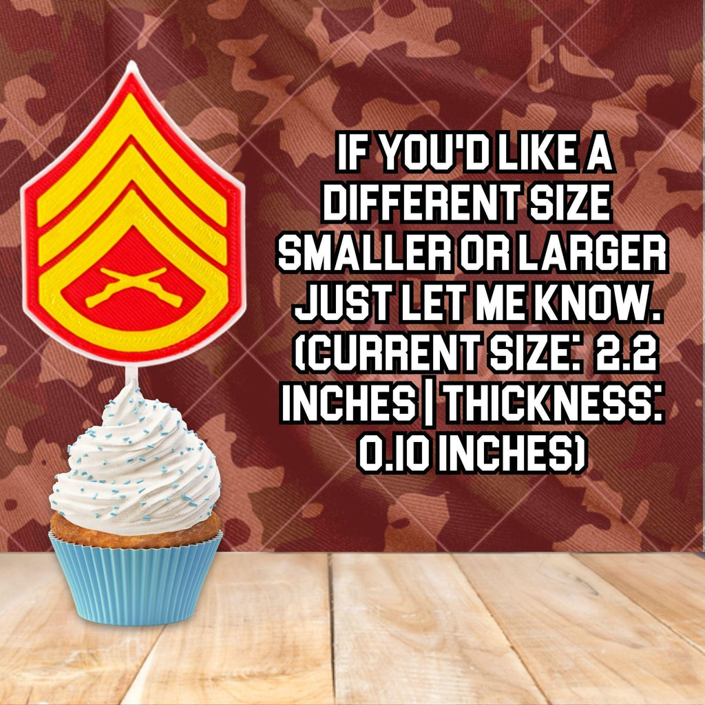 Personalized Marines Staff Sergeant Cupcake Topper