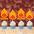 Personalized Marines Staff Sergeant Cupcake Topper