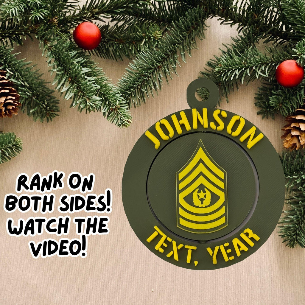 Personalized Army Command Sergeant Major Ornament, Command Sergeant Major Ornament, Army Promotion, CSM Ornament, Army Rank Ornament,