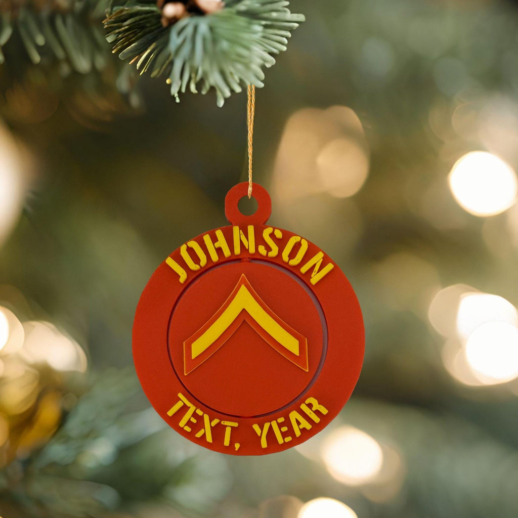 Personalized Marines Private First Class Ornament, Private First Class Ornament, Marines Promotion, PFC Ornament, USMC Rank Ornament