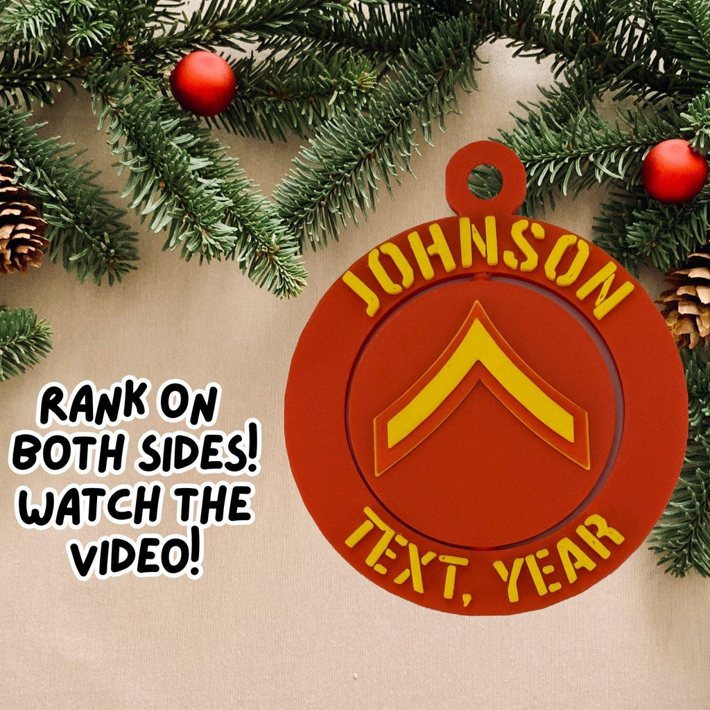 Personalized Marines Private First Class Ornament, Private First Class Ornament, Marines Promotion, PFC Ornament, USMC Rank Ornament