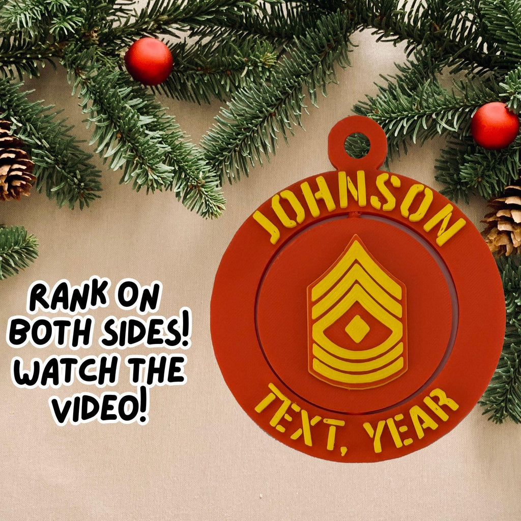 Personalized Marines First Sergeant Ornament, First Sergeant Ornament, Marines Promotion, MSgt Ornament, USMC Rank Ornament