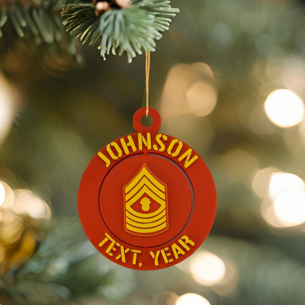 Personalized Marines Master Gunnery Sergeant Ornament, Master Gunnery Sergeant Ornament, Marines Promotion, USMC Rank Ornament