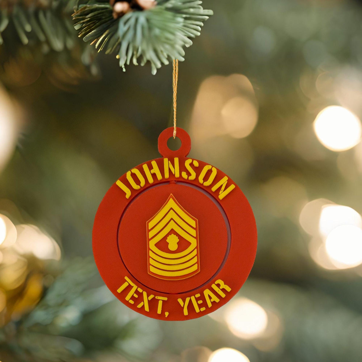 Personalized Marines Master Gunnery Sergeant Ornament, Master Gunnery Sergeant Ornament, Marines Promotion, USMC Rank Ornament