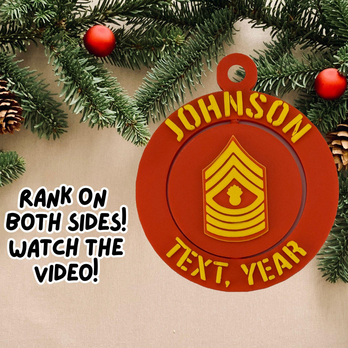 Personalized Marines Master Gunnery Sergeant Ornament, Master Gunnery Sergeant Ornament, Marines Promotion, USMC Rank Ornament