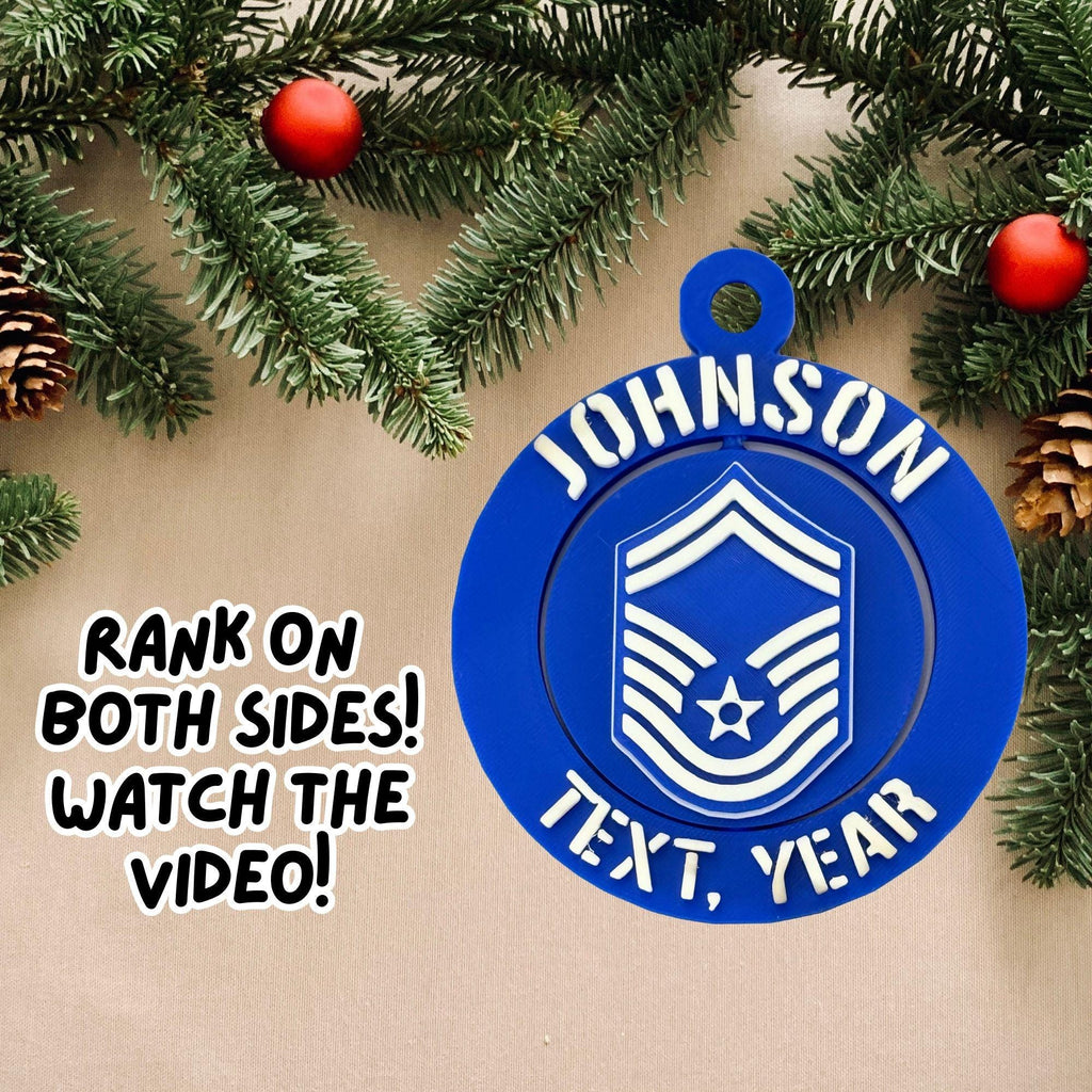 Personalized USAF Senior Master Sergeant Ornament, Senior Master Sergeant Ornament, Airforce Promotion, SMSgt Ornament, Airforce Ornament
