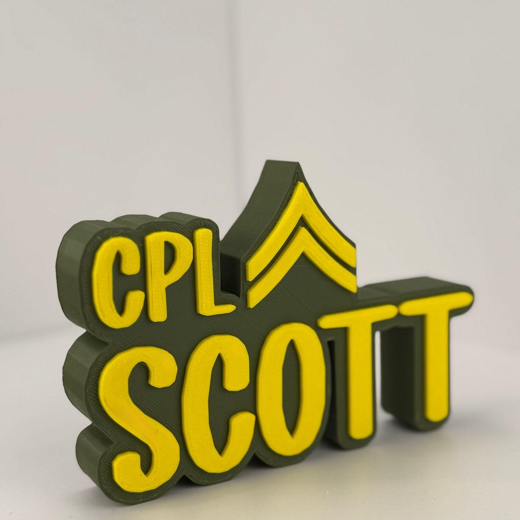 Personalized Army Corporal Desk Name Plate