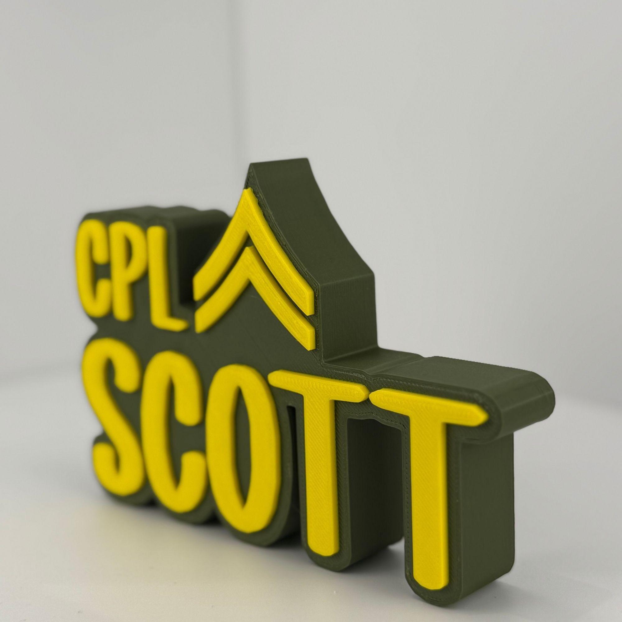 Personalized Army Corporal Desk Name Plate