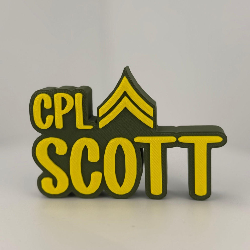 Personalized Army Corporal Desk Name Plate
