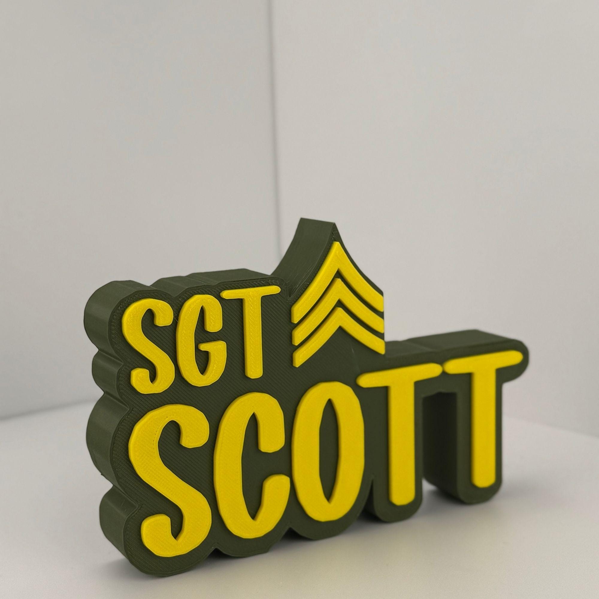 Personalized Army Sergeant Desk Name Plate