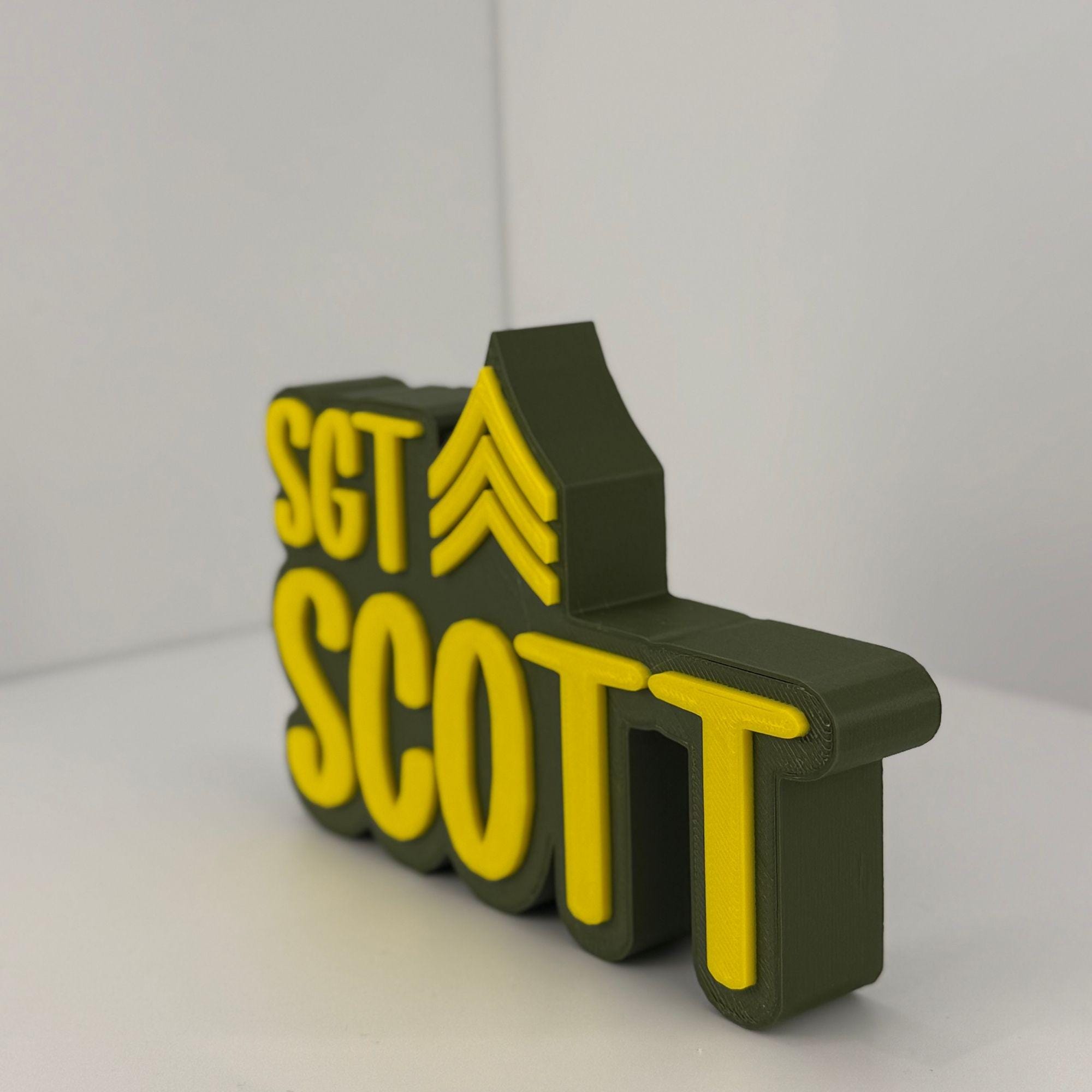 Personalized Army Sergeant Desk Name Plate