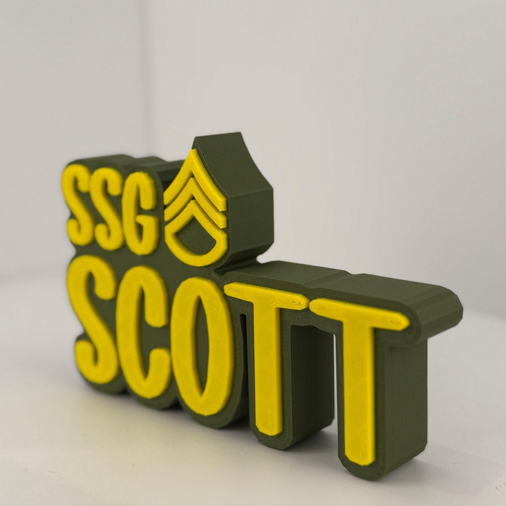 Personalized Army Staff Sergeant Desk Name Plate