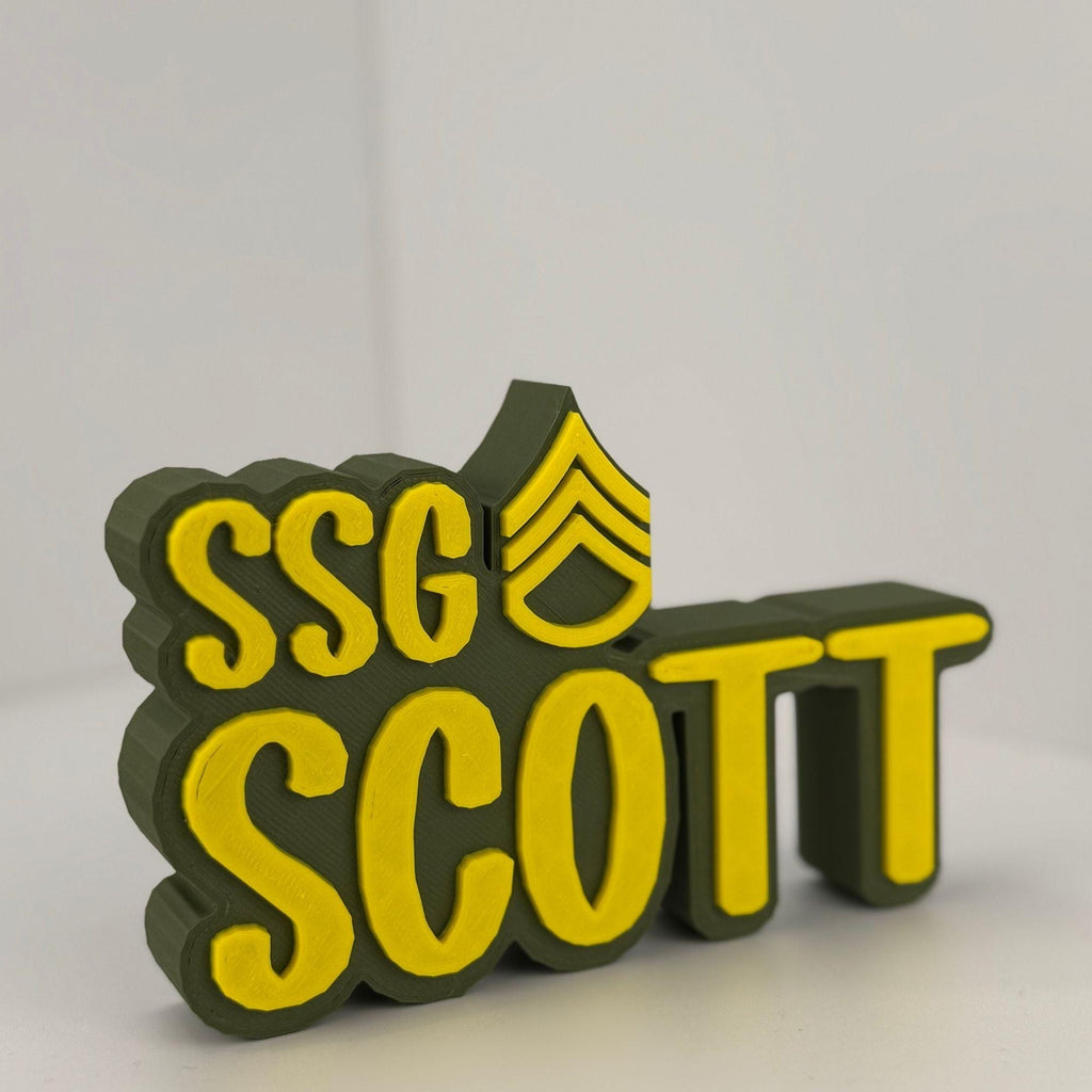 Personalized Army Staff Sergeant Desk Name Plate
