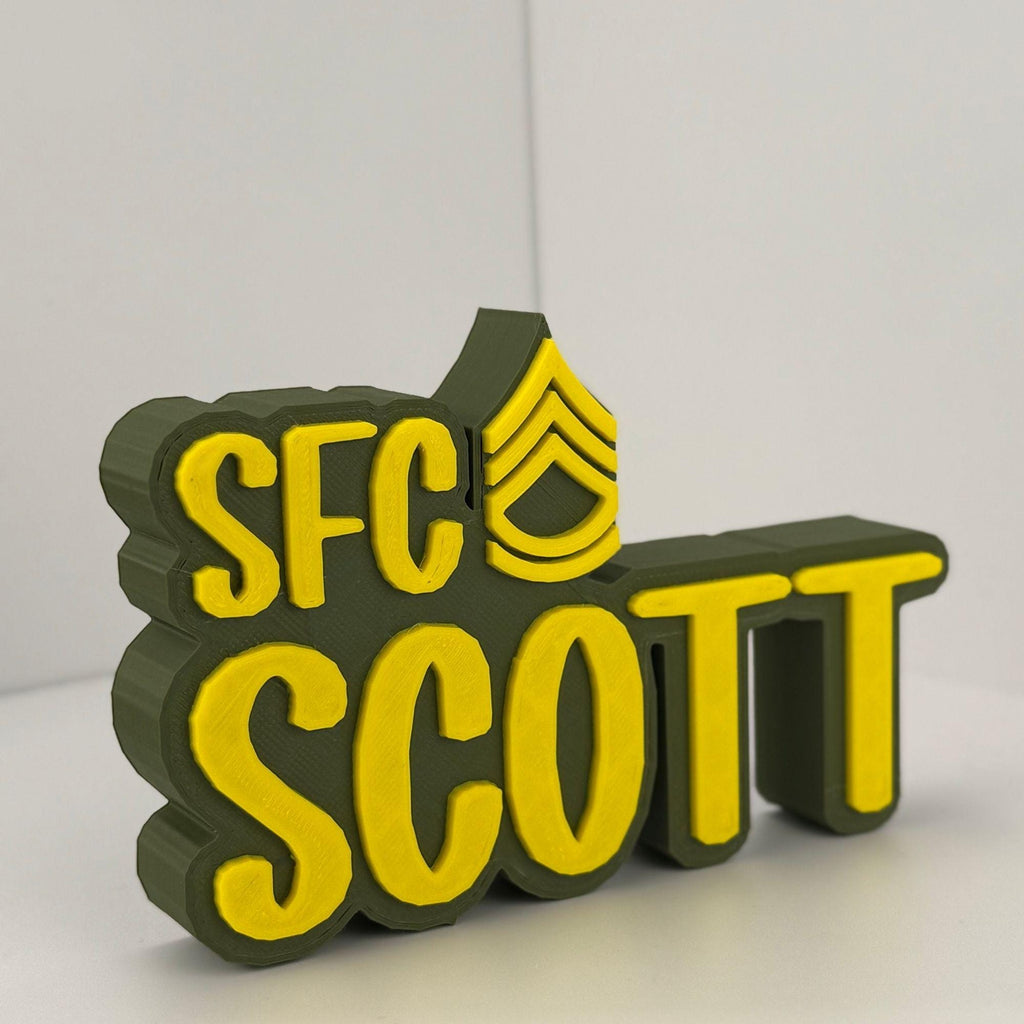 Personalized Army Sergeant First Class Desk Name Plate