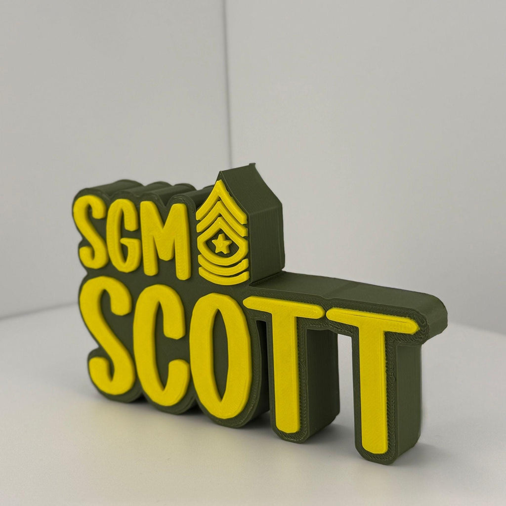 Personalized Army Sergeant Major Desk Name Plate
