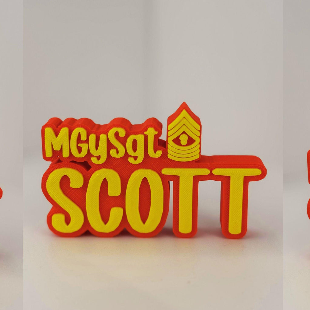 Personalized Marines Master Gunnery Sergeant Desk Name Plate