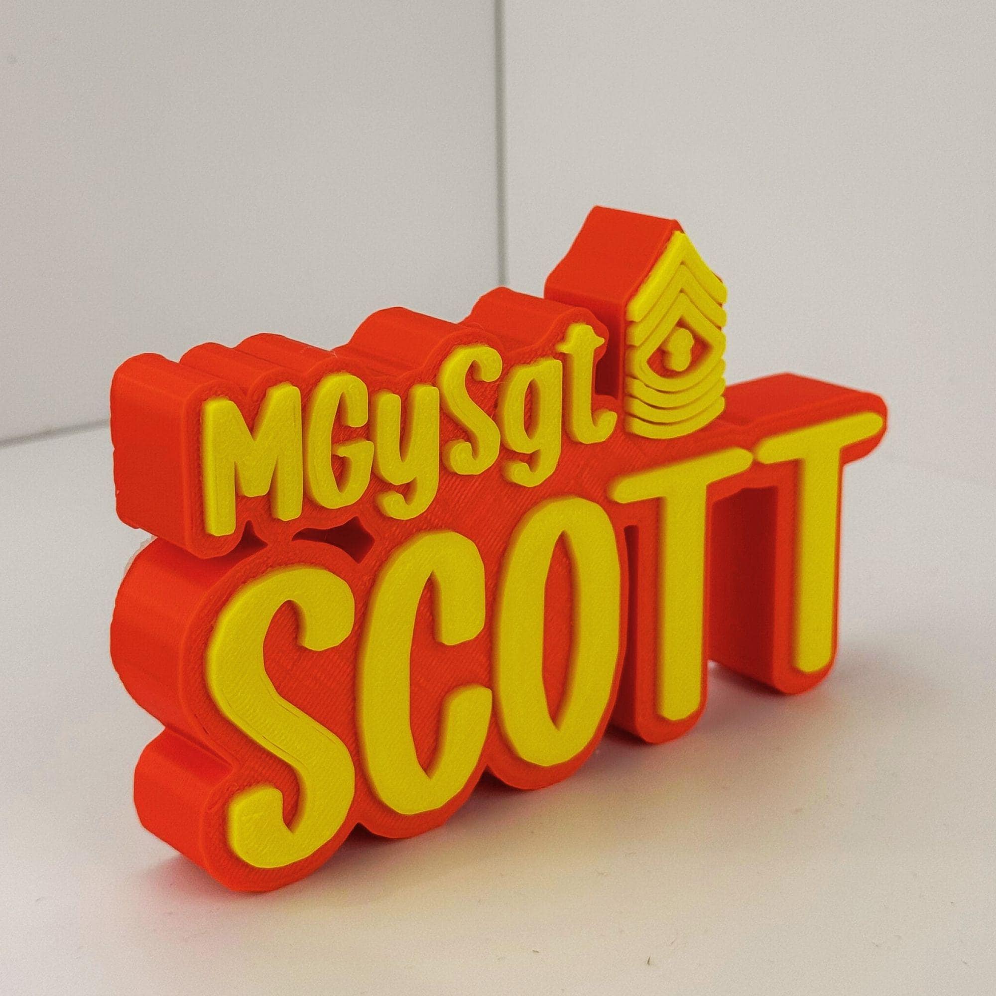 Personalized Marines Master Gunnery Sergeant Desk Name Plate