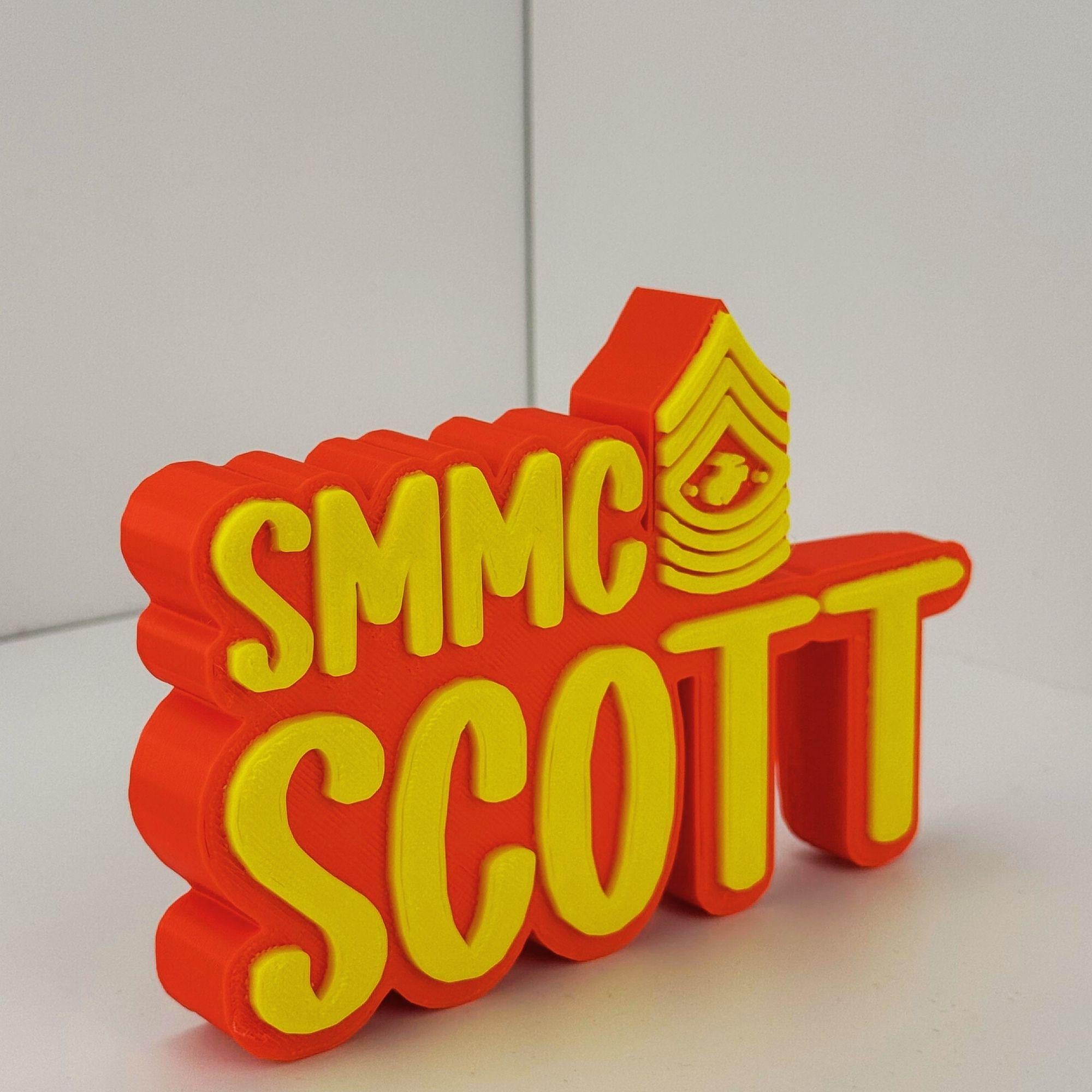 Personalized Marines Sergeant Major of the Marine Corps Desk Name Plate