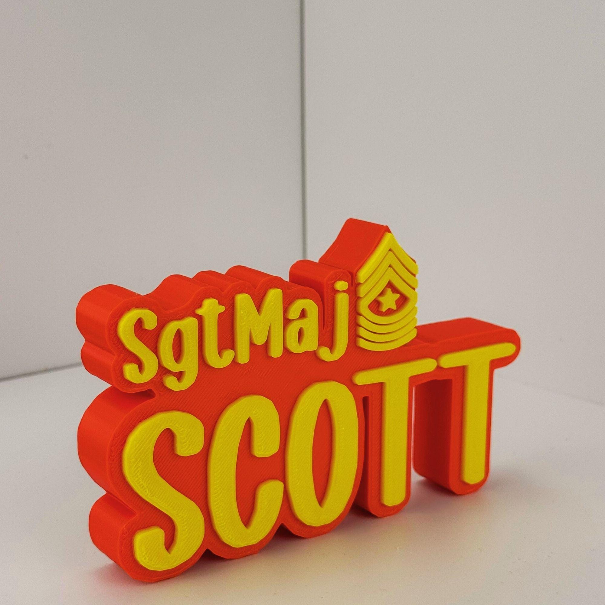 Personalized Marines Sergeant Major Desk Name Plate