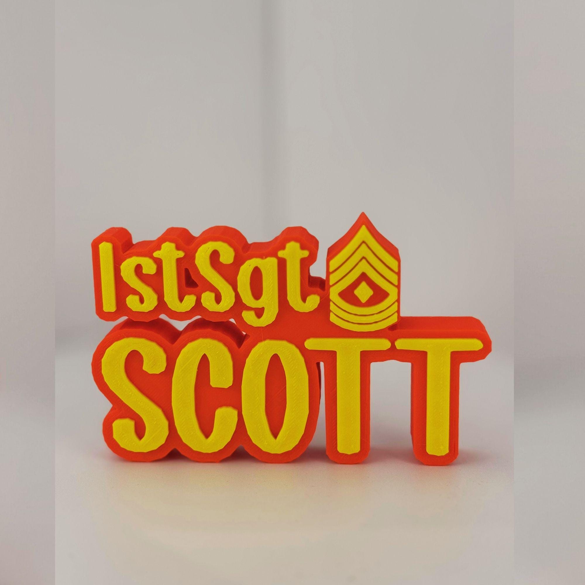Personalized Marines First Sergeant Desk Name Plate