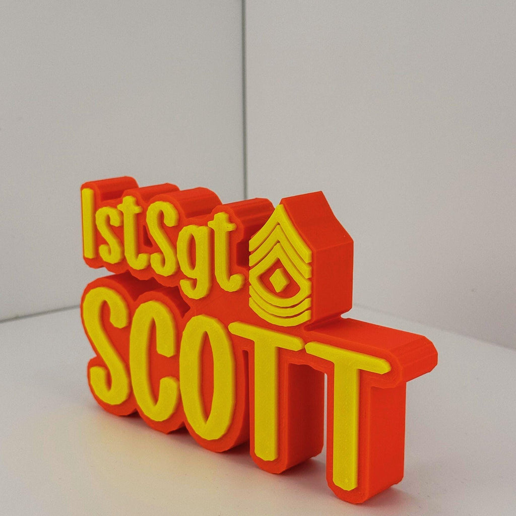 Personalized Marines First Sergeant Desk Name Plate