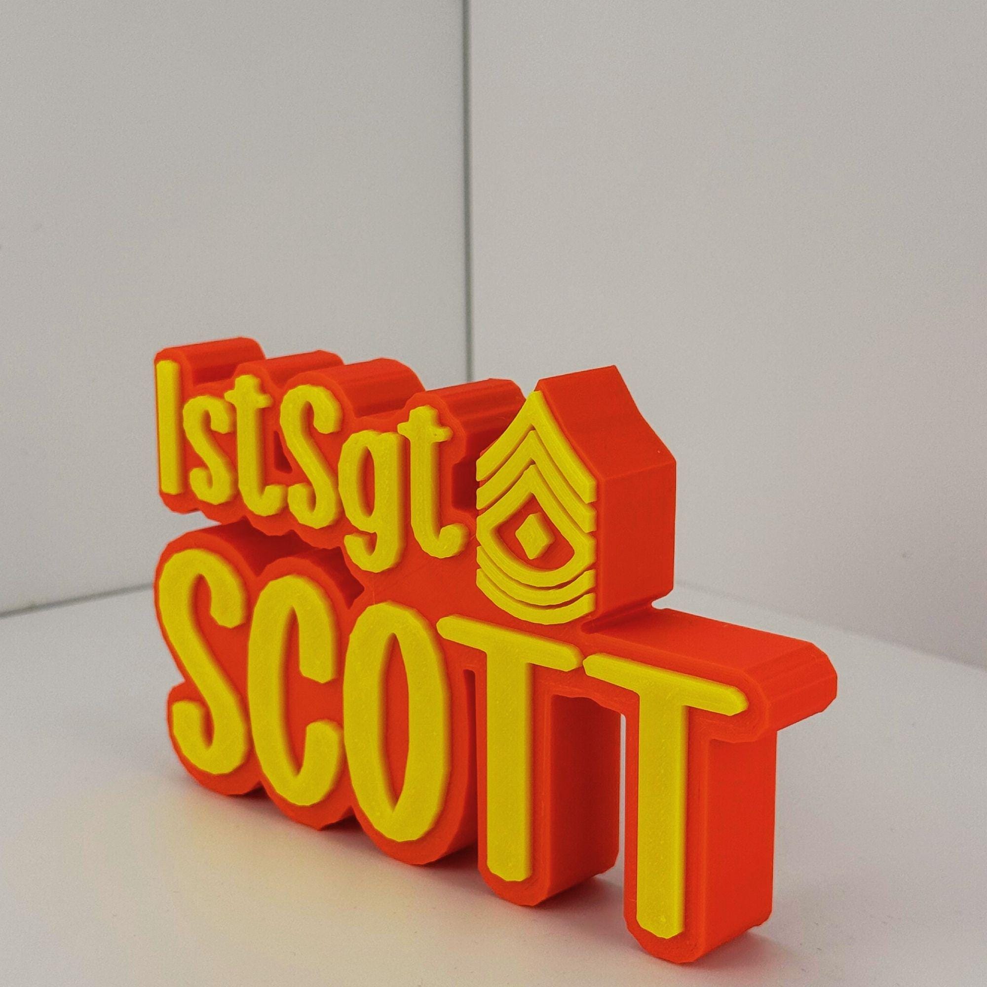 Personalized Marines First Sergeant Desk Name Plate