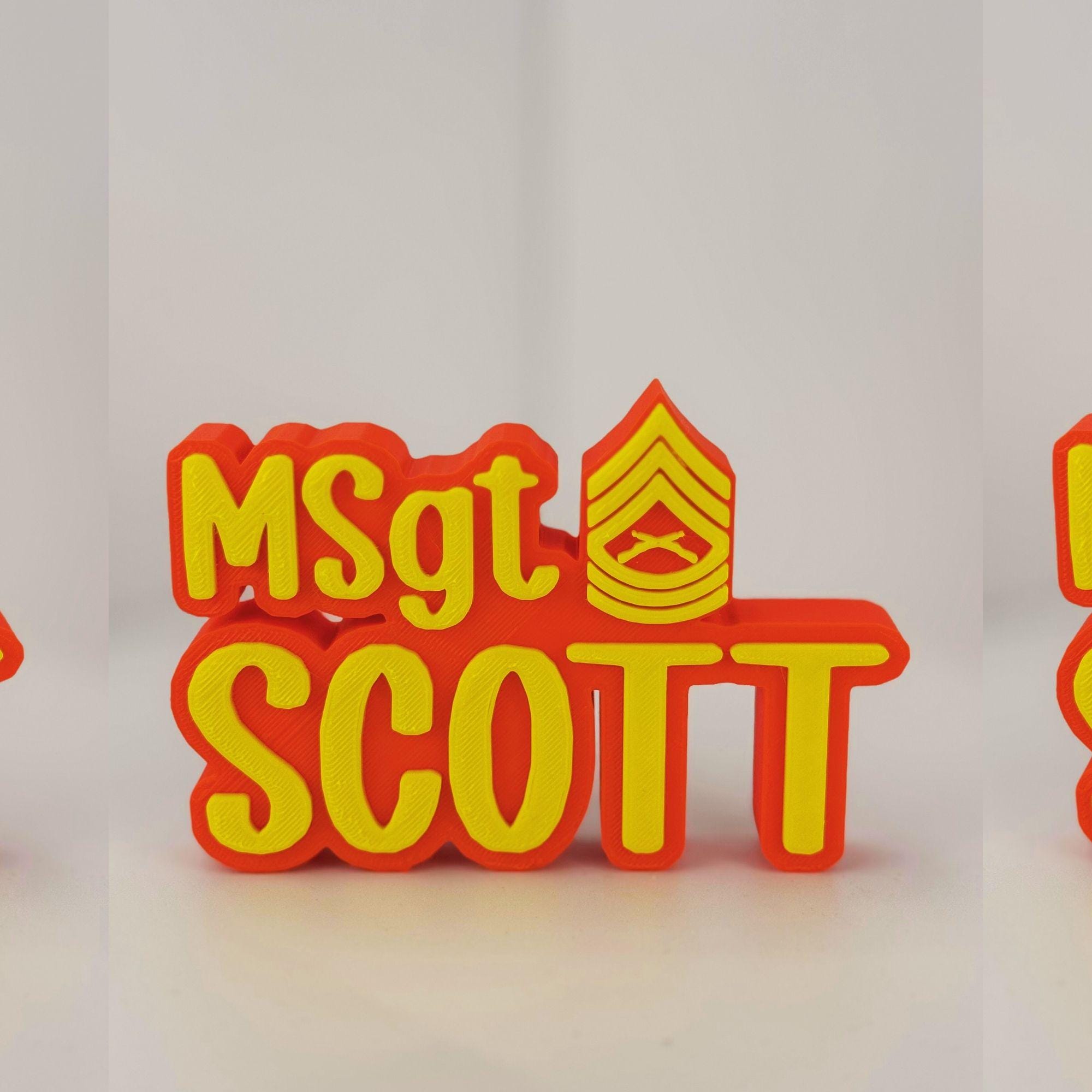 Personalized Marines Master Sergeant Desk Name Plate