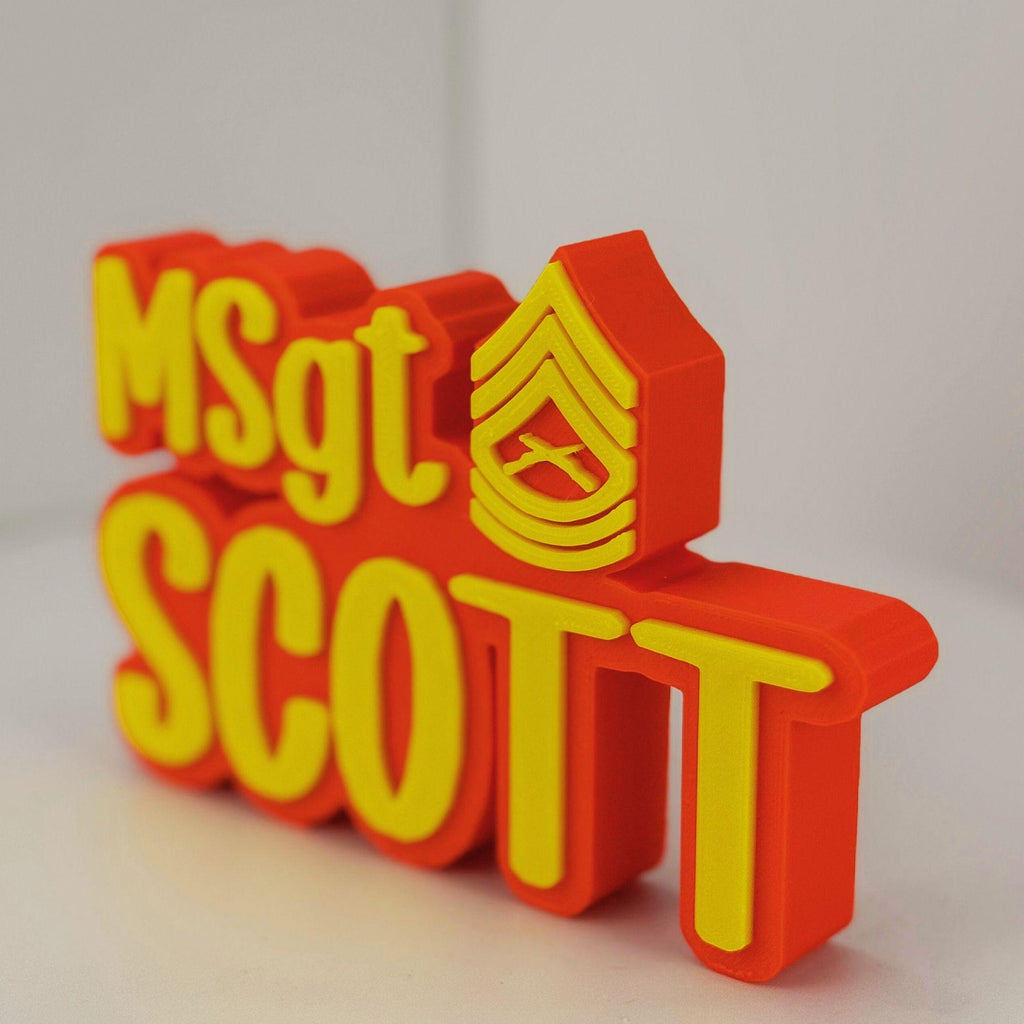 Personalized Marines Master Sergeant Desk Name Plate