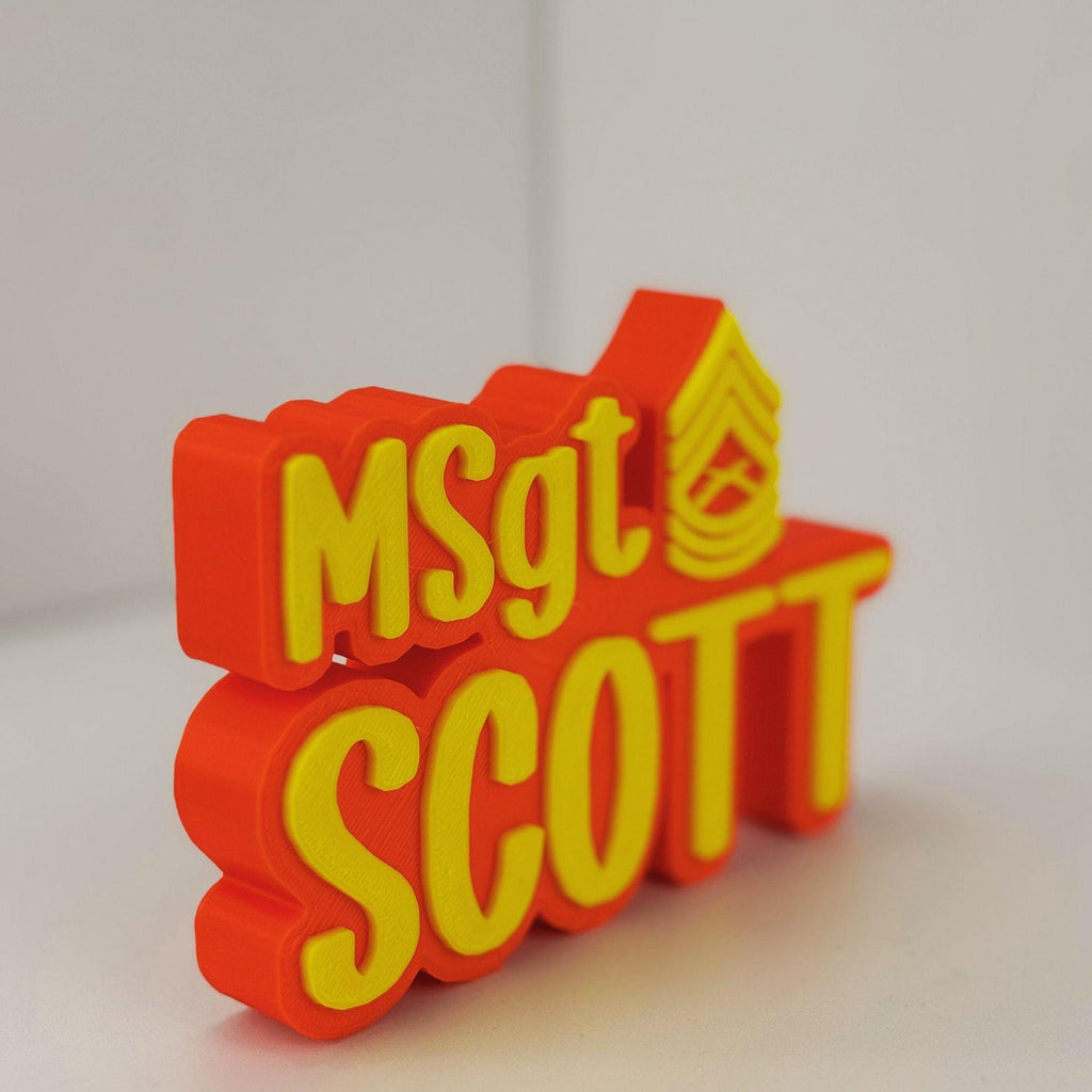 Personalized Marines Master Sergeant Desk Name Plate