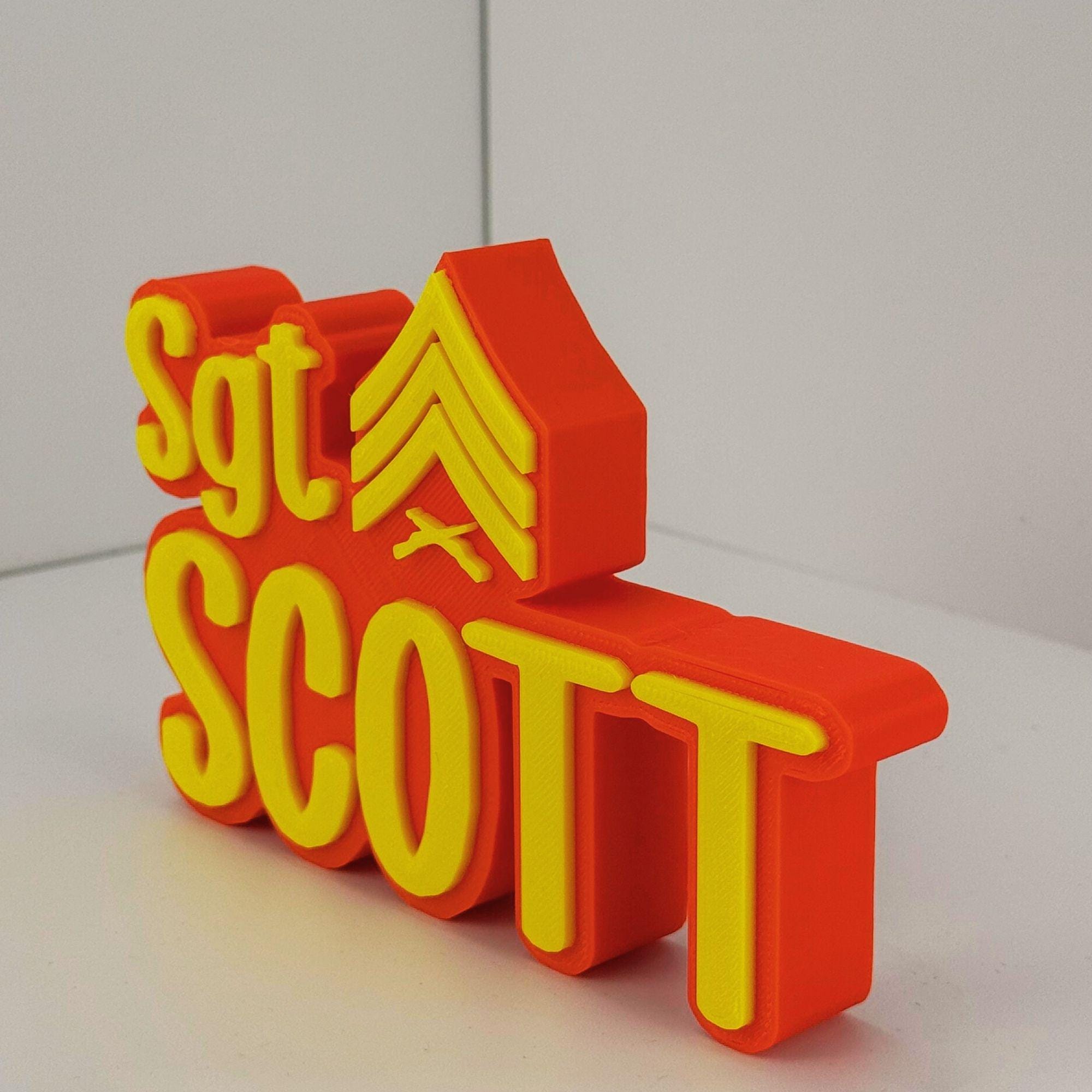 Personalized Marines Sergeant Desk Name Plate