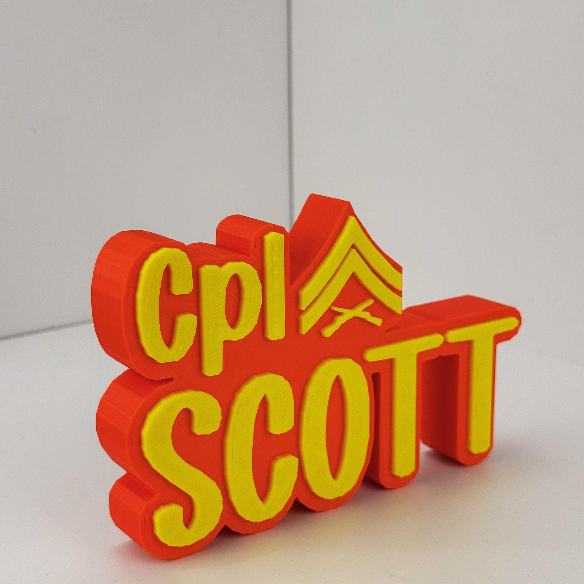 Personalized Marines Corporal Desk Name Plate