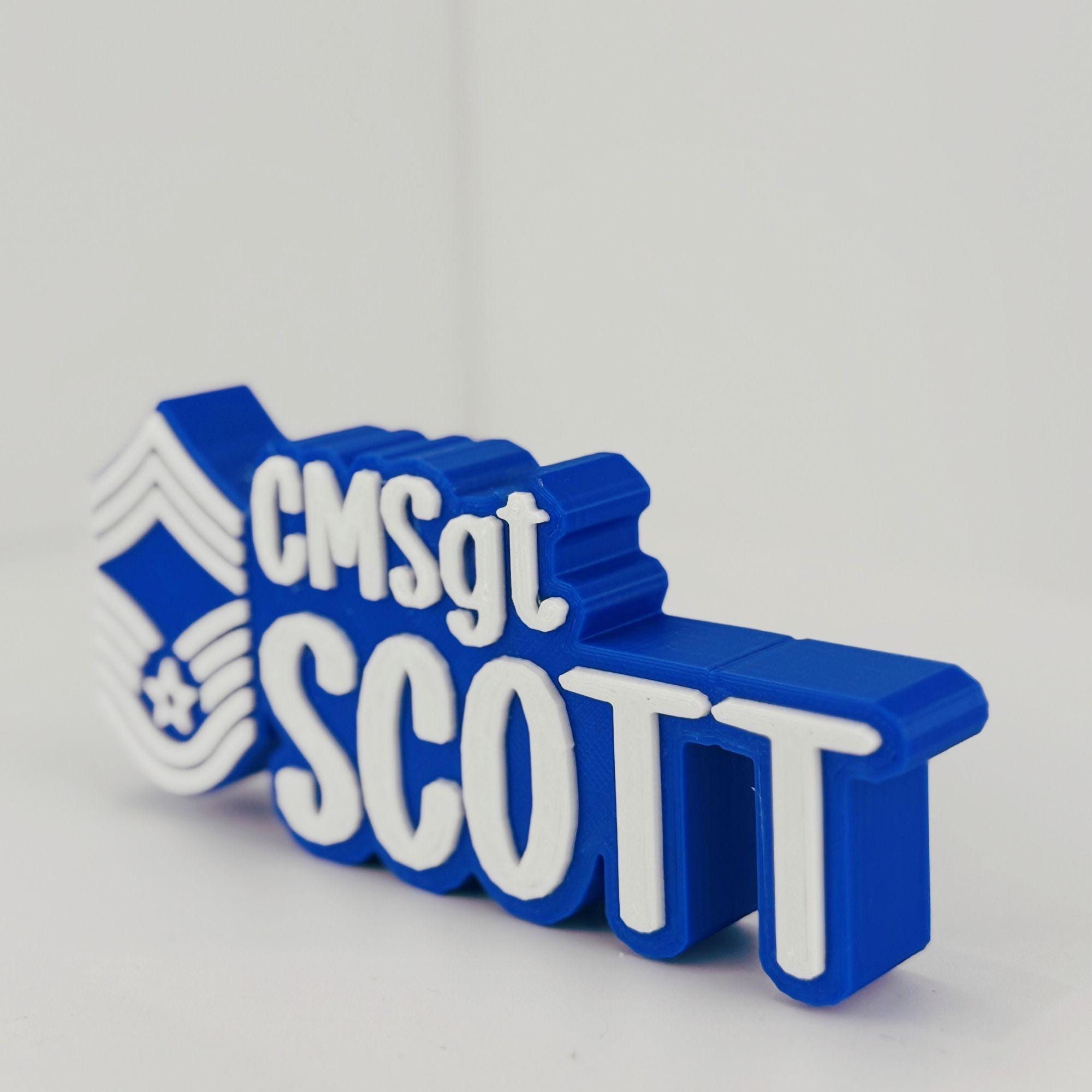 Personalized Air Force Chief Master Sergeant Desk Name Plate
