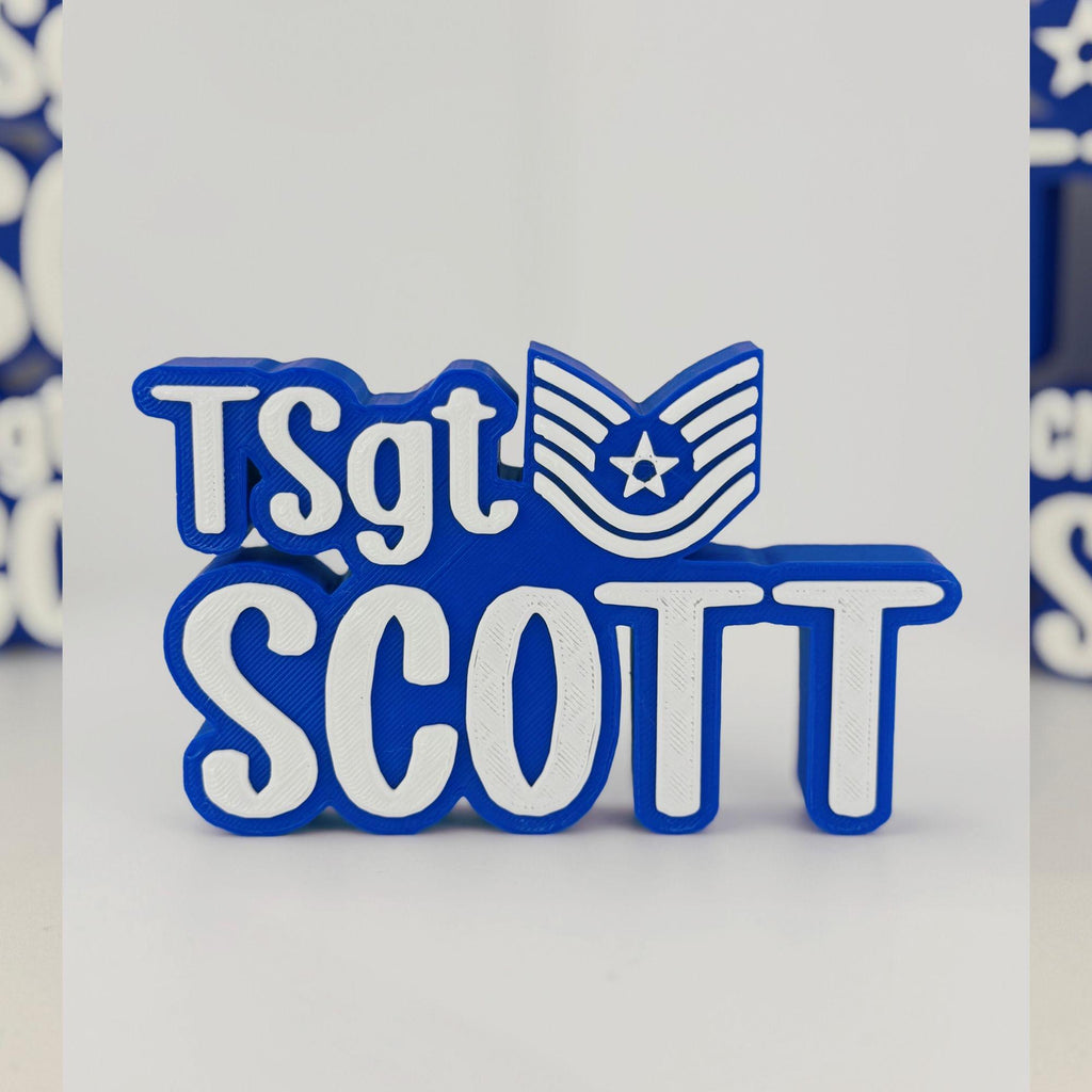 Personalized Air Force Technical Sergeant Desk Name Plate