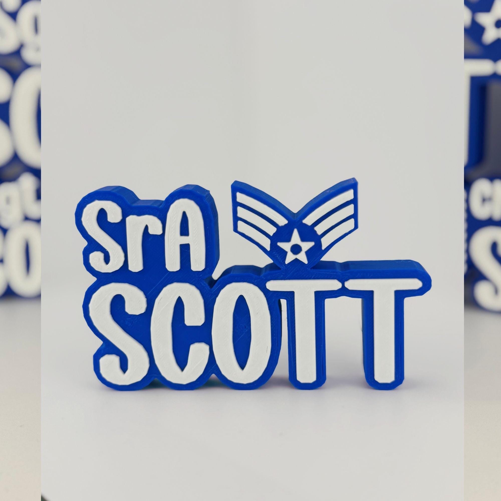 Personalized Air Force Senior Airman Desk Name Plate