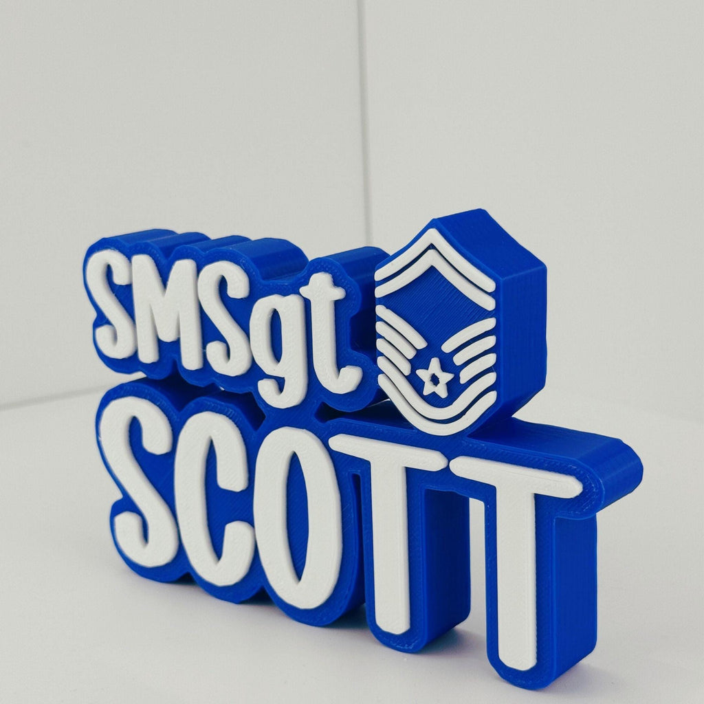 Personalized Air Force Senior Master Sergeant Desk Name Plate