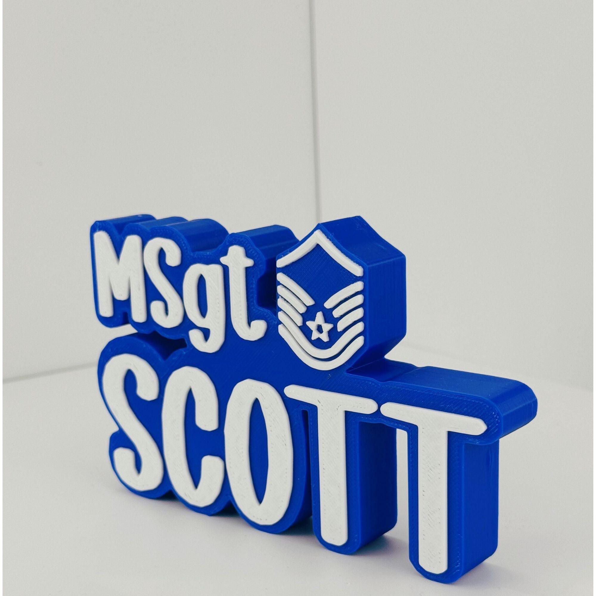 Personalized Air Force Master Sergeant Desk Name Plate