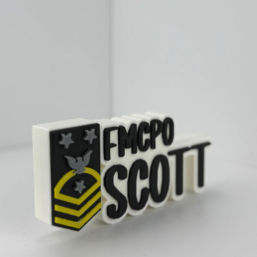 Personalized Navy Fleet Command Master Chief Petty Officer Desk Name Plate