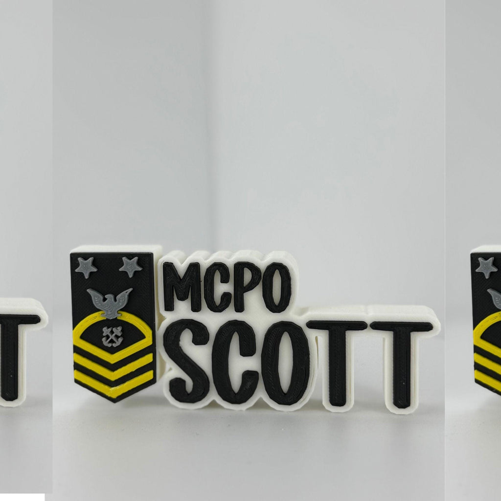 Personalized Navy Master Chief Petty Officer Desk Name Plate