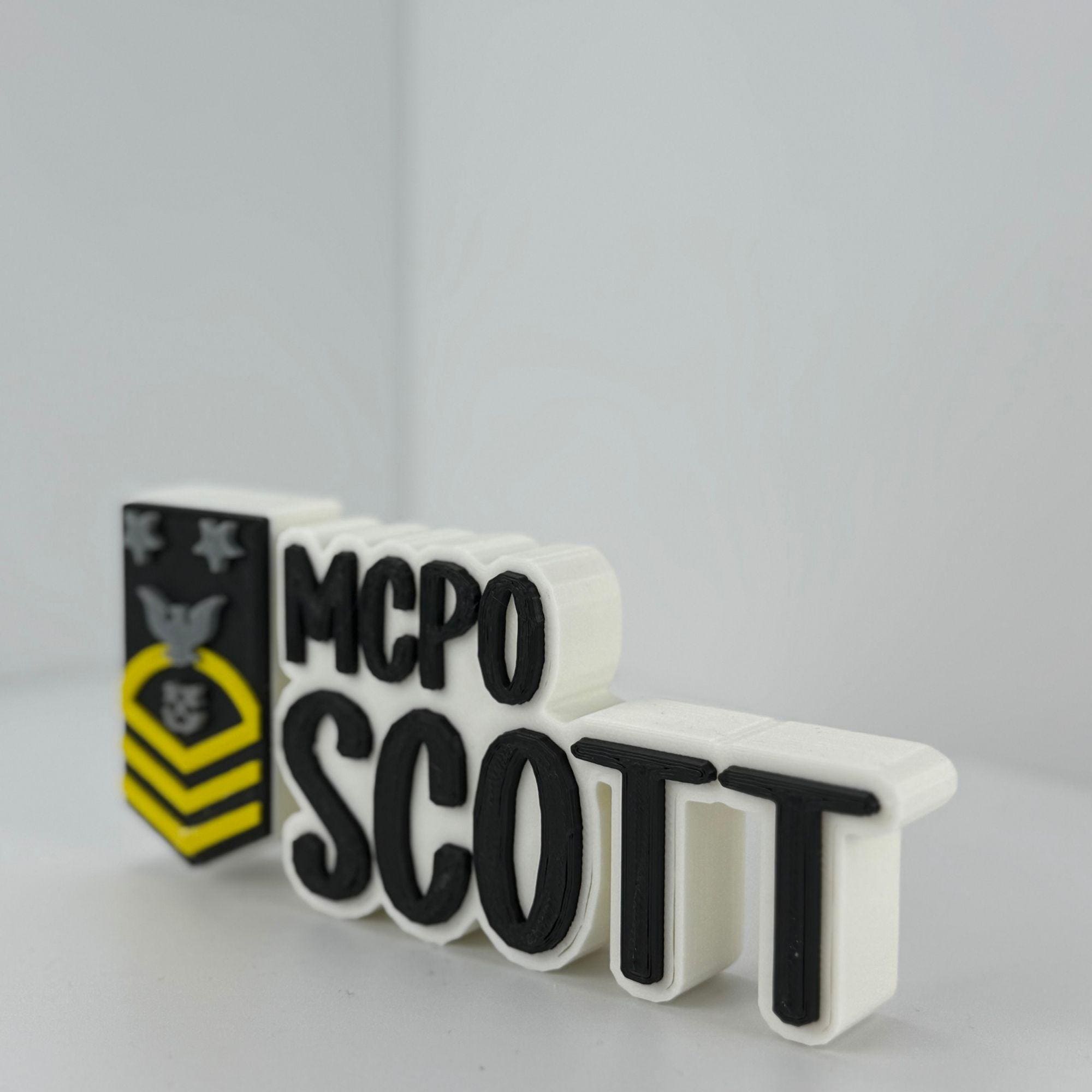 Personalized Navy Master Chief Petty Officer Desk Name Plate