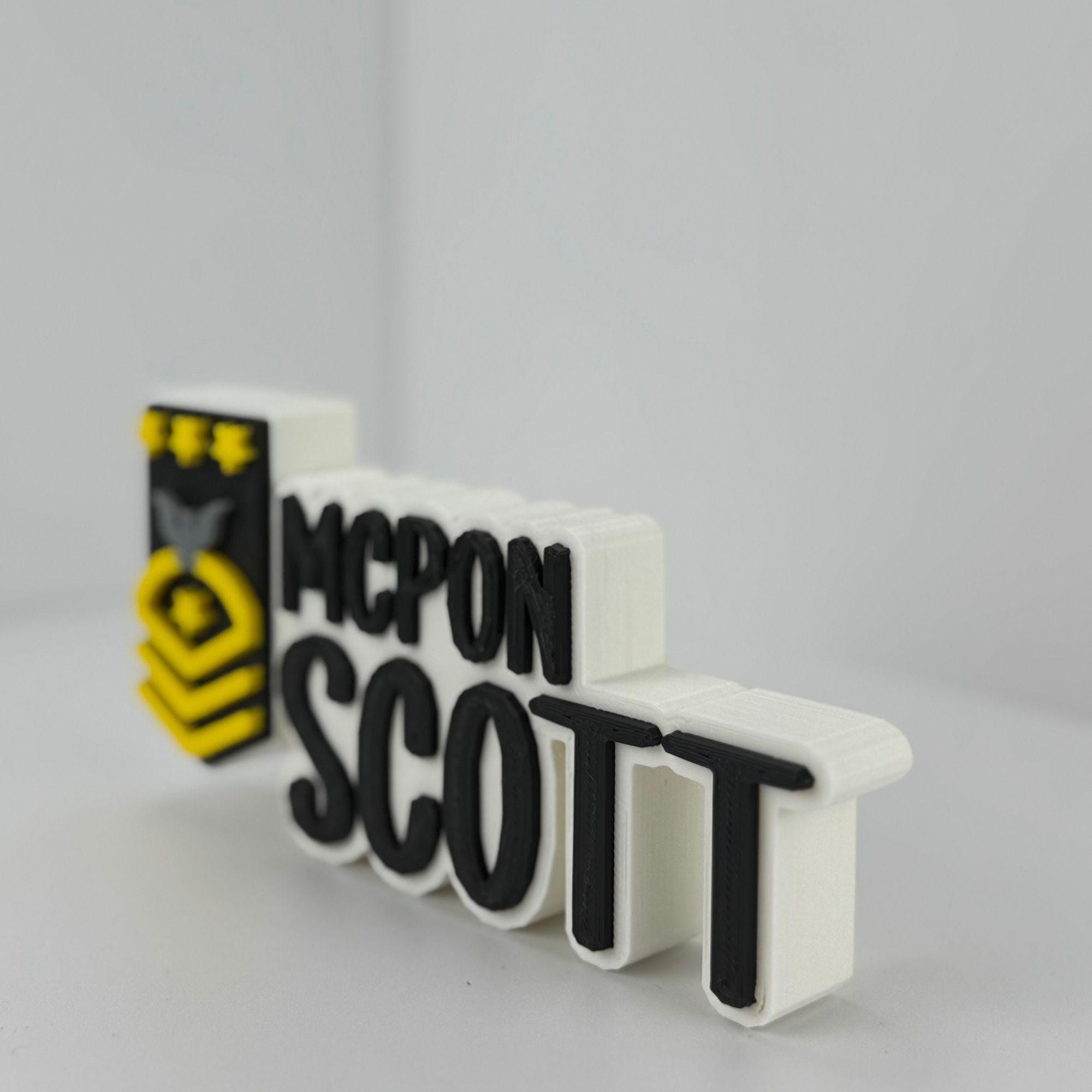 Personalized Navy Master Chief Petty Officer of the Navy Desk Name Plate