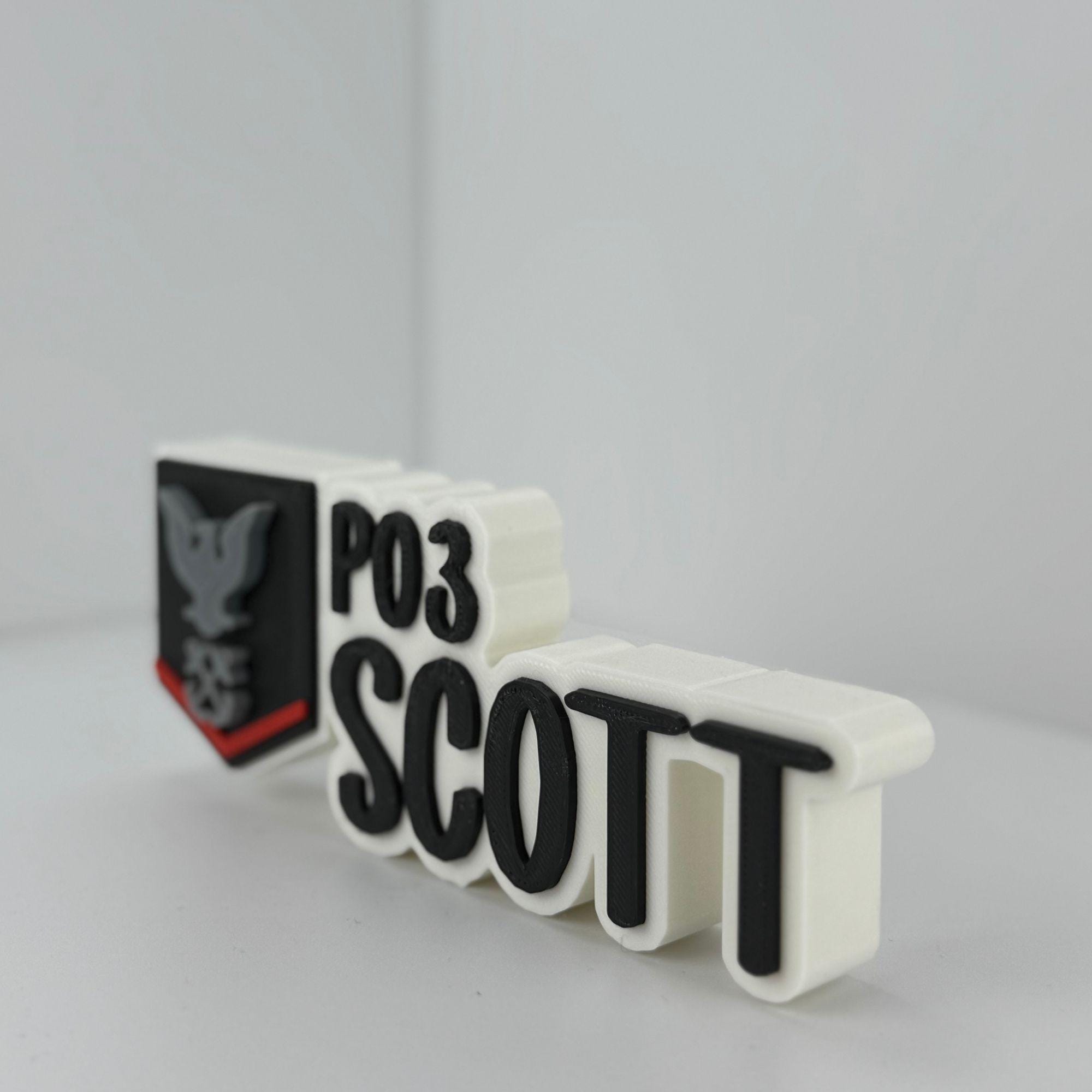 Personalized Navy Petty Officer Third Class Desk Name Plate