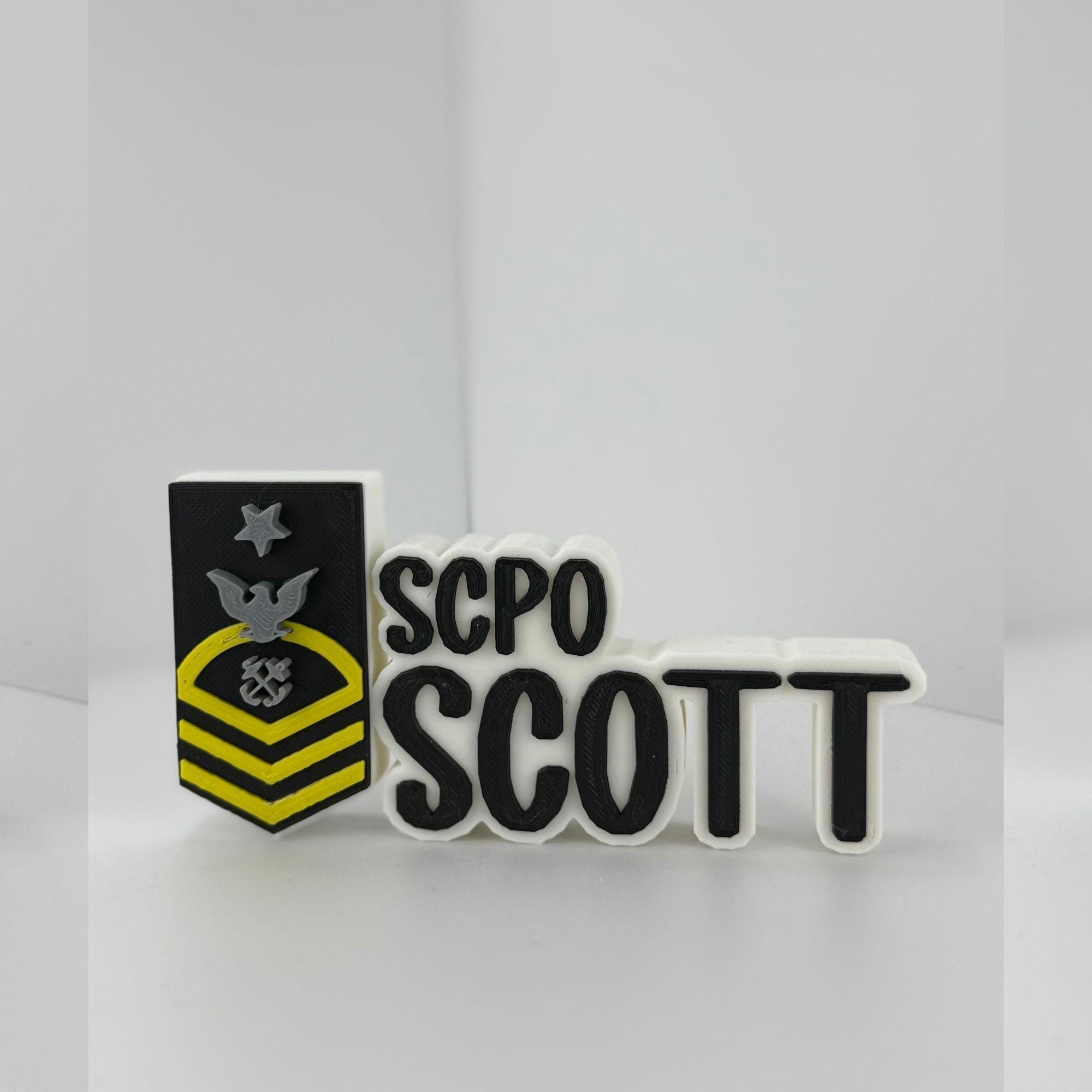 Personalized Navy Senior Chief Petty Officer Desk Name Plate