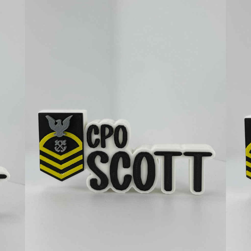 Personalized Navy Chief Petty Officer Desk Name Plate