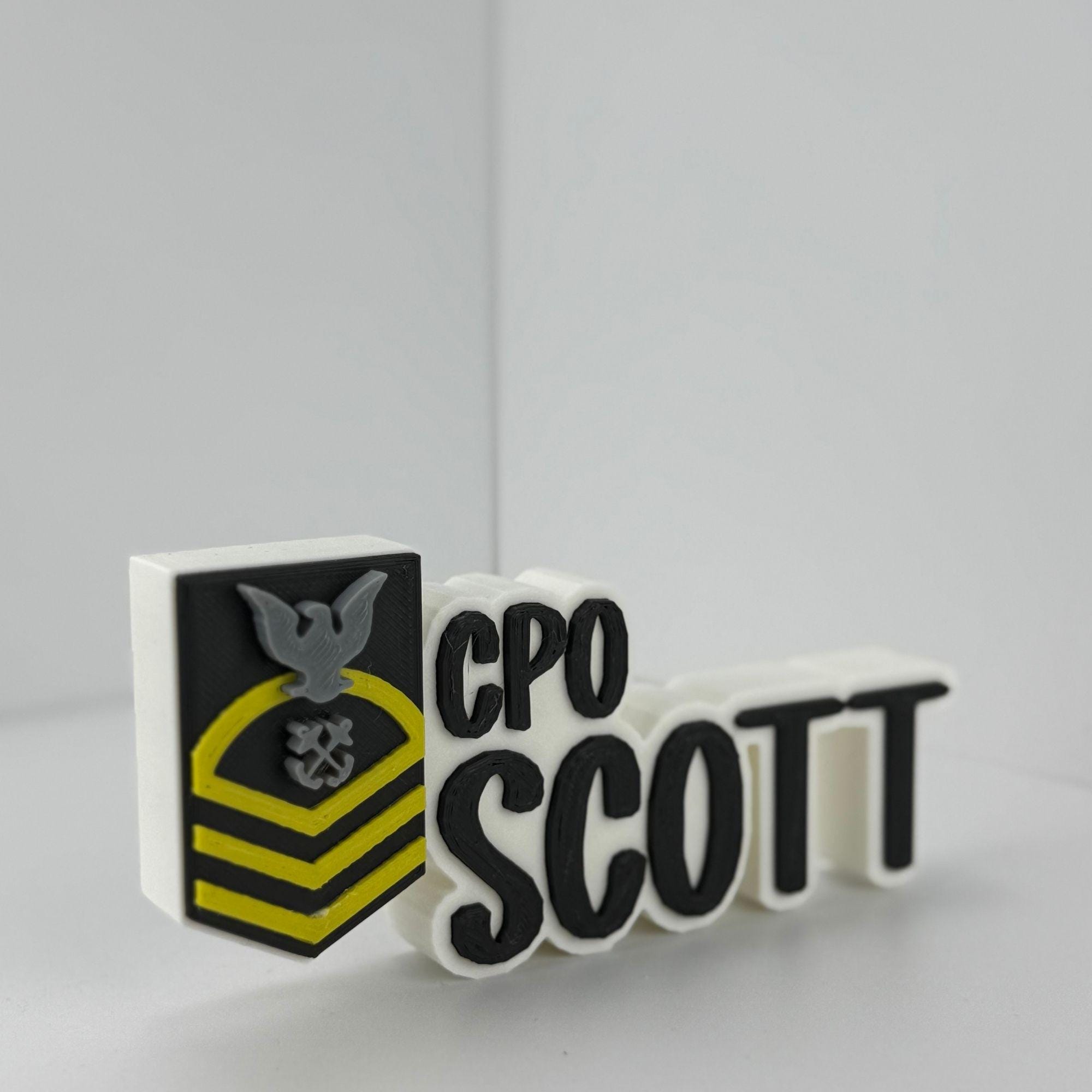 Personalized Navy Chief Petty Officer Desk Name Plate