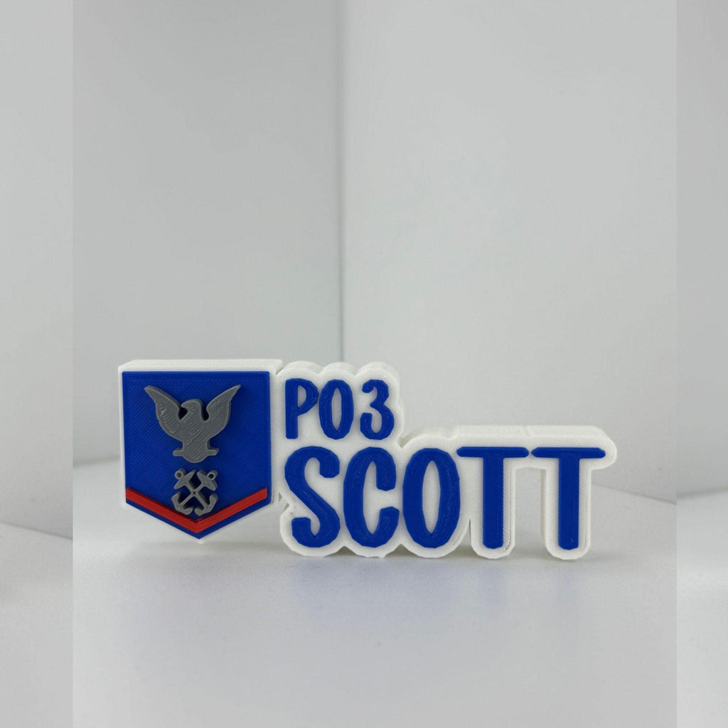 Personalized Coast Guard Petty Officer Third Class Desk Name Plate