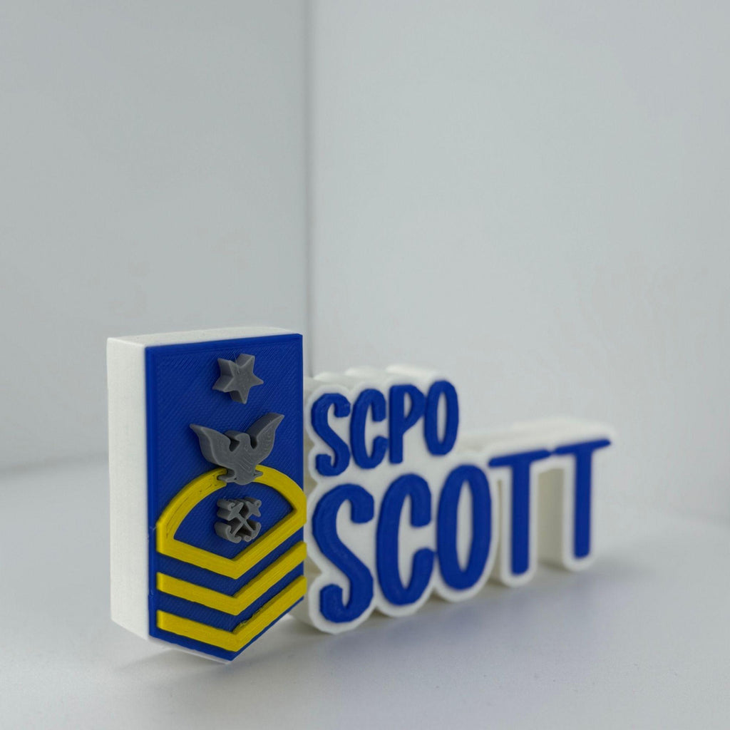 Personalized Coast Guard Senior Chief Petty Officer Desk Name Plate