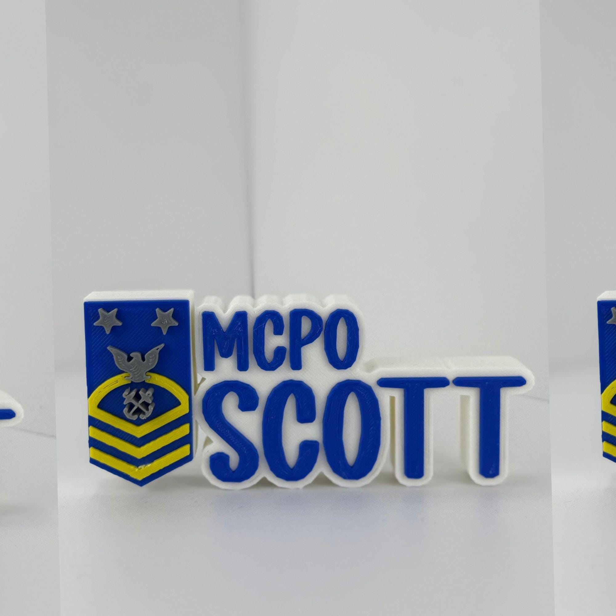Personalized Coast Guard Master Chief Petty Officer Desk Name Plate